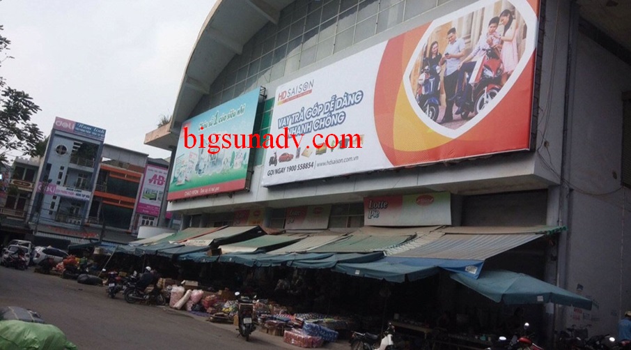 Quảng cáo nhãn HD Sai Son tại chợ Vườn Hoa - Thanh Hóa
